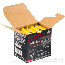 25 Rounds of 20ga Ammo by Winchester - 7/8 ounce #4 Shot (Steel)