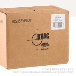 500 Rounds of Reloaded .223 Ammo by BVAC - 55gr FMJ