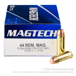 50 Rounds of .44 Mag Ammo by Magtech - 240gr FMJ FN