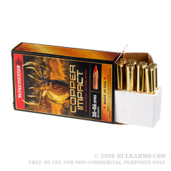 20 Rounds of 30-06 Springfield Ammo by Winchester Copper Impact - 180gr Copper Extreme Point