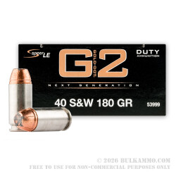 50 Rounds of .40 S&W Ammo by Speer LE Gold Dot G2 - 180gr JHP