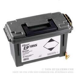 350 Rounds of 9mm Ammo by Blazer Brass In Plano Can - 115gr FMJ 350 Rounds of 9mm Ammo by Blazer Brass In Plano Can - 115gr FMJ