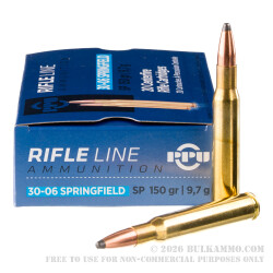 200 Rounds of 30-06 Springfield Ammo by Prvi Partizan - 150gr SP