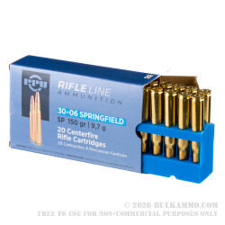 200 Rounds of 30-06 Springfield Ammo by Prvi Partizan - 150gr SP