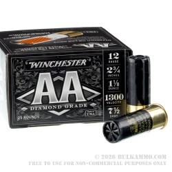 250 Rounds of 12ga Ammo by Winchester AA Diamond Grade - 1 1/8 ounce #7 1/2 shot