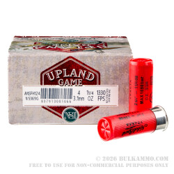 250 Rounds of 12ga Ammo by NobelSport High Brass Field - 1 1/4 ounce #4 shot