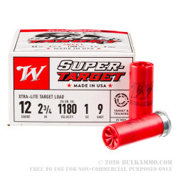 25 Rounds of 12ga Ammo by Winchester - 1 ounce #9 shot