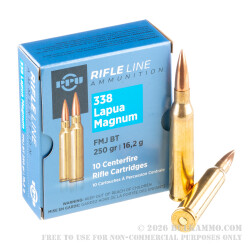 10 Rounds of .338 Lapua Ammo by Prvi Partizan - 250gr FMJBT 10 Rounds of .338 Lapua Ammo by Prvi Partizan - 250gr FMJBT