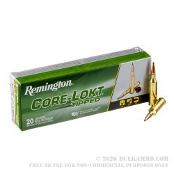 20 Rounds of 6.5 PRC Ammo by Remington Core-Lokt Tipped - 140gr Polymer Tip