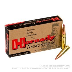 20 Rounds of .300 AAC Blackout Ammo by Hornady Custom - 110gr CX