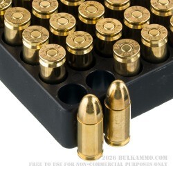 50 Rounds of 9mm Ammo by Veteran Ammo - 124gr FMJ