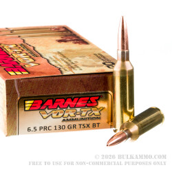 20 Rounds of 6.5 PRC Ammo by Barnes VOR-TX - 130gr TSX BT 20 Rounds of 6.5 PRC Ammo by Barnes VOR-TX - 130gr TSX BT