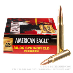 20 Rounds of 30-06 Springfield Ammo by Federal for M1 Garand - 150gr FMJ