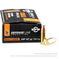 50 Rounds of 9mm Ammo by Prvi Partizan - 147gr JHP 50 Rounds of 9mm Ammo by Prvi Partizan - 147gr JHP