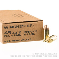 500 Rounds of .45 ACP Ammo by Winchester - 230gr FMJ