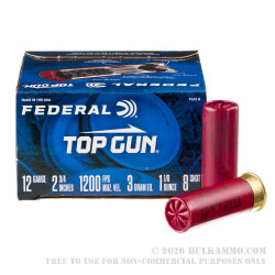 25 Rounds of 12ga Ammo by Federal - 1 1/8 ounce #8 shot