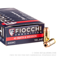 50 Rounds of .40 S&W Ammo by Fiocchi - 165gr JHP 50 Rounds of .40 S&W Ammo by Fiocchi - 165gr JHP