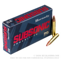 20 Rounds of .350 Legend Ammo by Hornady Subsonic - 250gr Sub-X