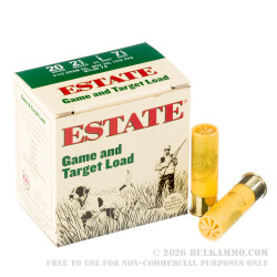 25 Rounds of 20ga Ammo by Estate Cartridge - 7/8 ounce #7 1/2 shot 25 Rounds of 20ga Ammo by Estate Cartridge - 7/8 ounce #7 1/2 shot
