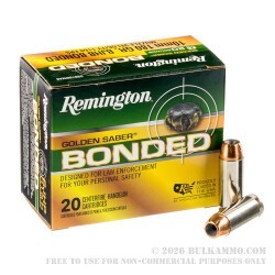 20 Rounds of 10mm Ammo by Remington Golden Saber Bonded - 180gr BJHP