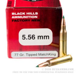 50 Rounds of 5.56x45 Ammo by Black Hills Ammunition - 77gr Polymer Tipped