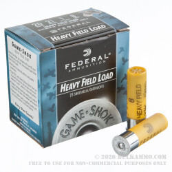 250 Rounds of 20ga Ammo by Federal Game-Shok - 1 ounce #8 shot 250 Rounds of 20ga Ammo by Federal Game-Shok - 1 ounce #8 shot