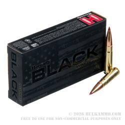 200 Rounds of .300 AAC Blackout Ammo by Hornady BLACK - 208gr ELD Match