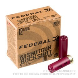 250 Rounds of 12ga Ammo by Federal - 00 Buck