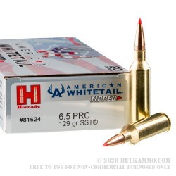 20 Rounds of 6.5 Creedmoor Ammo by Hornady American Whitetail Tipped - 129gr SST