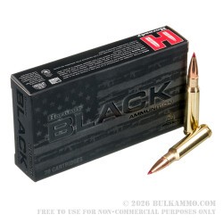 20 Rounds of .308 Win Ammo by Hornady BLACK - 168gr ELD Match