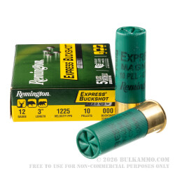 5 Rounds of 12ga Ammo by Remington - 3" 000 Buck