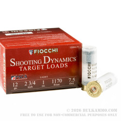 250 Rounds of 12ga Ammo by Fiocchi - 1 ounce #7.5 shot