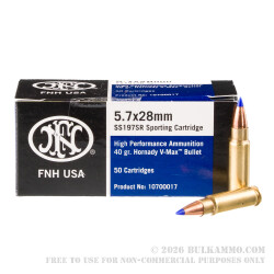 2000 Rounds of 5.7x28 mm Ammo by FN Herstal - 40gr V-MAX