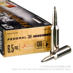 20 Rounds of 6.5 PRC Ammo by Federal - 130gr Terminal Ascent