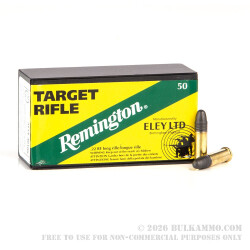 50 Rounds of .22 LR Ammo by Remington Eley - 40gr LRN 50 Rounds of .22 LR Ammo by Remington Eley - 40gr LRN