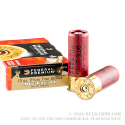 5 Rounds of 12ga Ammo by Federal - 1 ounce Rifled Slug 5 Rounds of 12ga Ammo by Federal - 1 ounce Rifled Slug