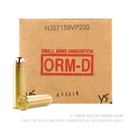 250 Rounds of .357 Mag Ammo by American Quality Ammunition - 158gr FMJ