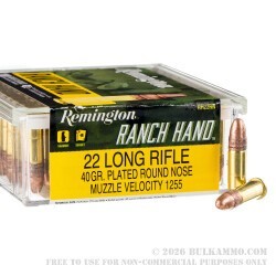 5000 Rounds of .22 LR Ammo by Remington Ranch Hand - 40gr CPRN