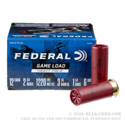25 Rounds of 12ga Ammo by Federal -  #6 shot