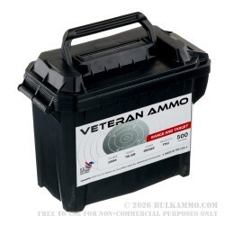 500 Rounds of 9mm Ammo by Veteran Ammo in Field Box - 115gr FMJ