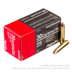 50 Rounds of .30 Carbine Ammo by Aguila - 110gr FMJ