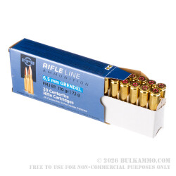 20 Rounds of 6.5mm Grendel  Ammo by Prvi Partizan - 110gr FMJBT