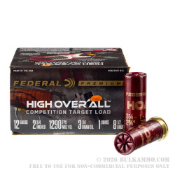 25 Rounds of 12ga Ammo by Federal High Over All - 1 ounce #8 1/2 shot