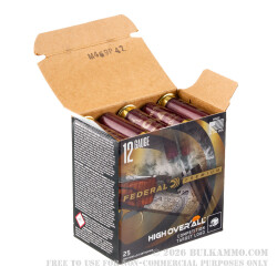 25 Rounds of 12ga Ammo by Federal High Over All - 1 ounce #8 1/2 shot