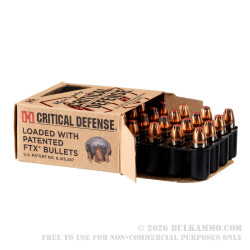 200 Rounds of .30 Super Carry Ammo by Hornady Critical Defense - 100gr FTX