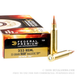 500 Rounds of .223 Ammo by Federal - 55gr Nosler Ballistic Tip 500 Rounds of .223 Ammo by Federal - 55gr Nosler Ballistic Tip