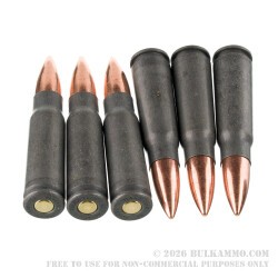20 Rounds of 7.62x39 Ammo by MAXXTech Steel Series NFR - 123gr FMJ
