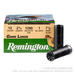 25 Rounds of 12ga Ammo by Remington - 1 ounce #7 1/2 shot