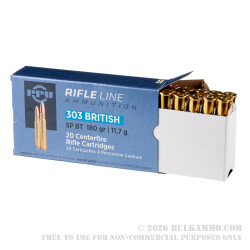 500 Rounds of .303 British Ammo by Prvi Partizan - 180gr SP