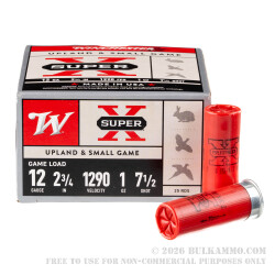 250 Rounds of 12ga Ammo by Winchester Super-X - 1 ounce #7 1/2 shot